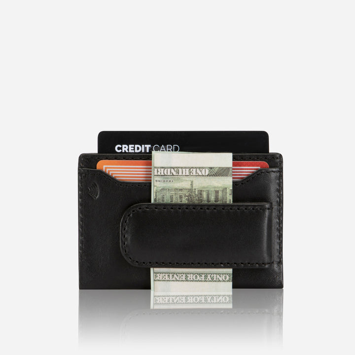 Card and Money Clip Holder Mens Black