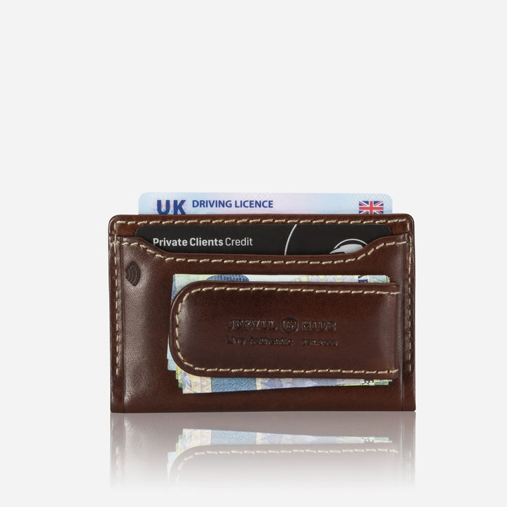 Card and Money Clip Holder Mens Mocha