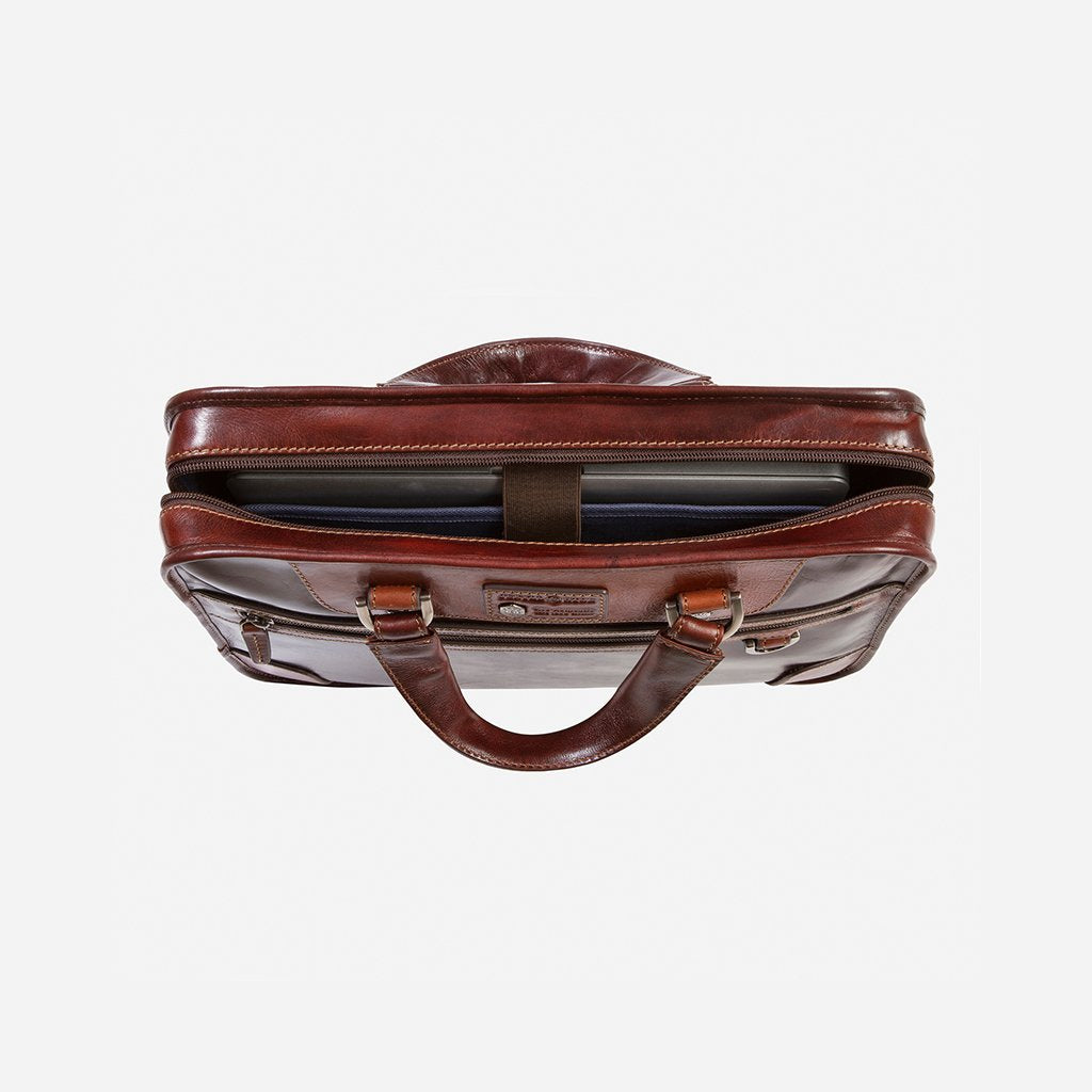 Oxford Medium Laptop Briefcase - Tobacco