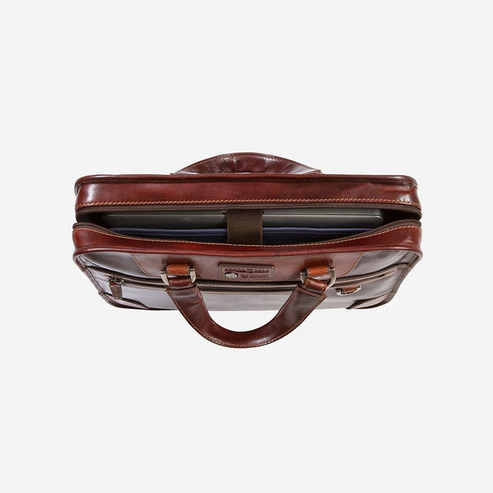 Oxford Medium Laptop Briefcase - Tobacco