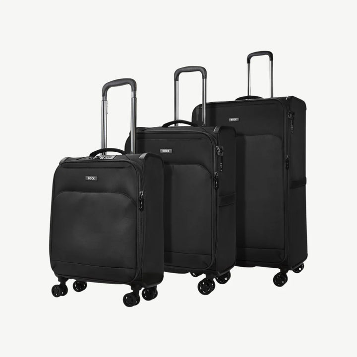 Georgia Expandable Soft 3pc Suitcase Set - Black