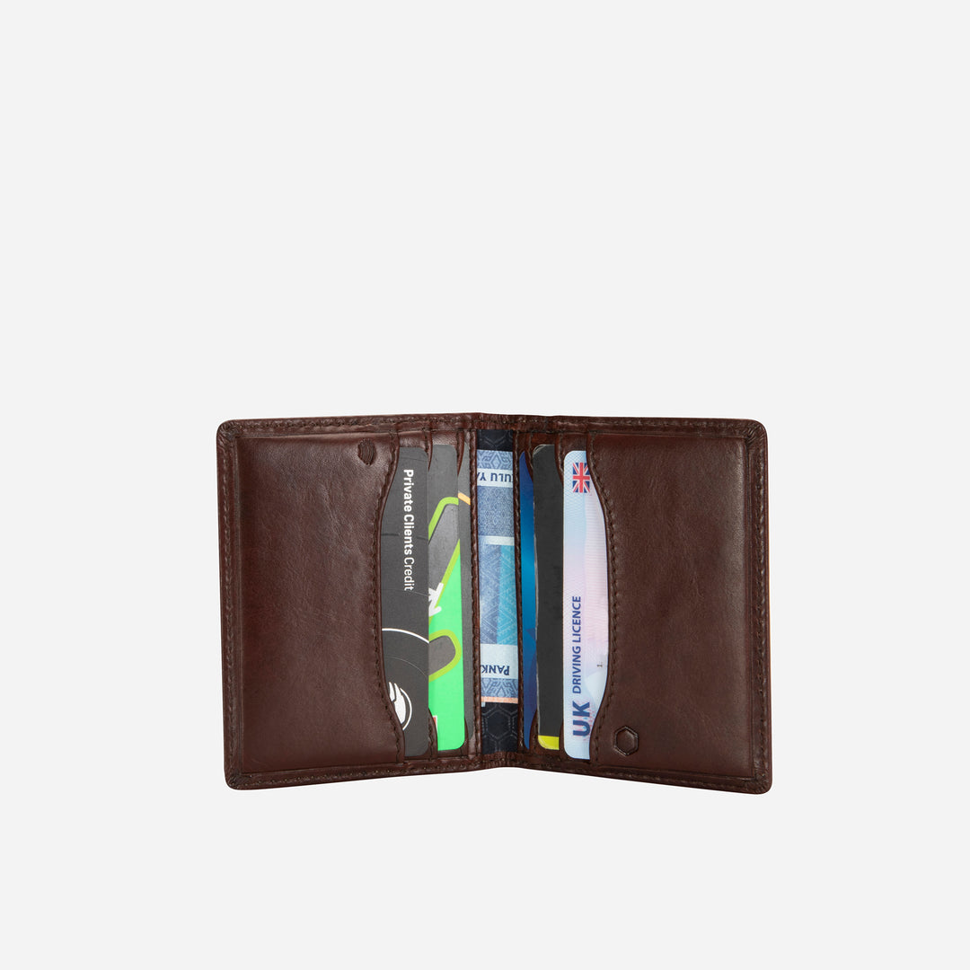 Slim Bifold Card Holder Mens Mocha