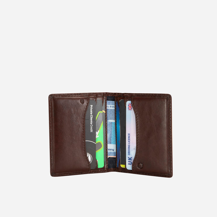 Slim Bifold Card Holder Mens Mocha