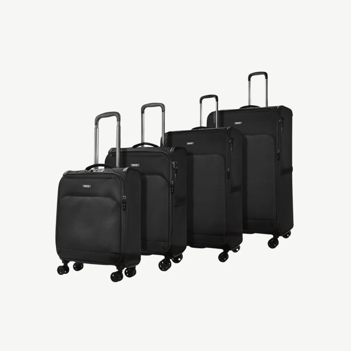 Georgia Expandable Soft 4pc Suitcase Set - Black