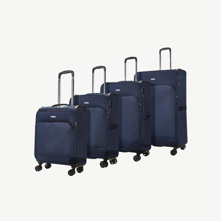 Georgia Expandable Soft 4pc Suitcase Set - Navy