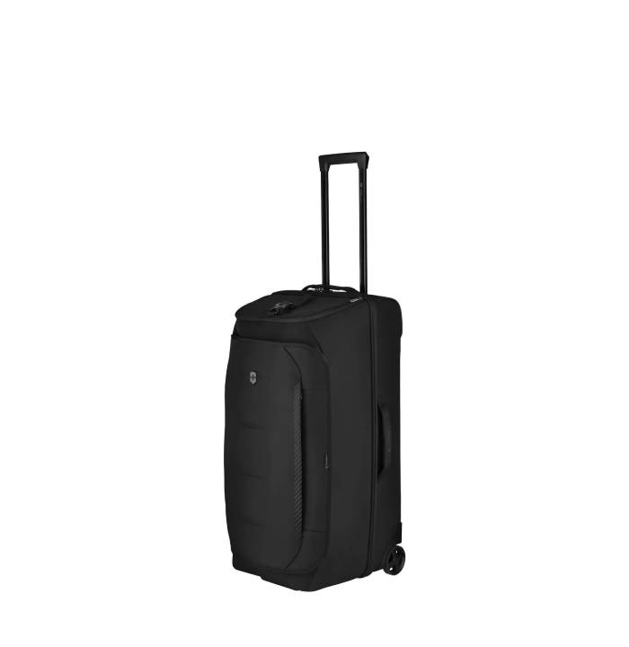 Crosslight Wheeled Duffel 2-Wheel Duffel with Zipped Bottom Compartment- Black