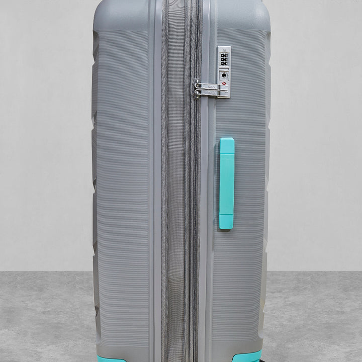 Tulum Expandable Hardshell Cabin Suitcase 55cm - Grey / Aqua