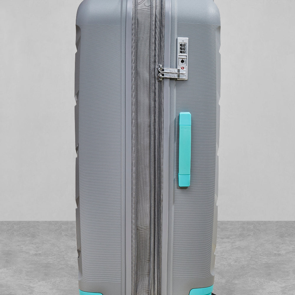 Tulum Expandable Hardshell 3pc Set - Grey / Aqua