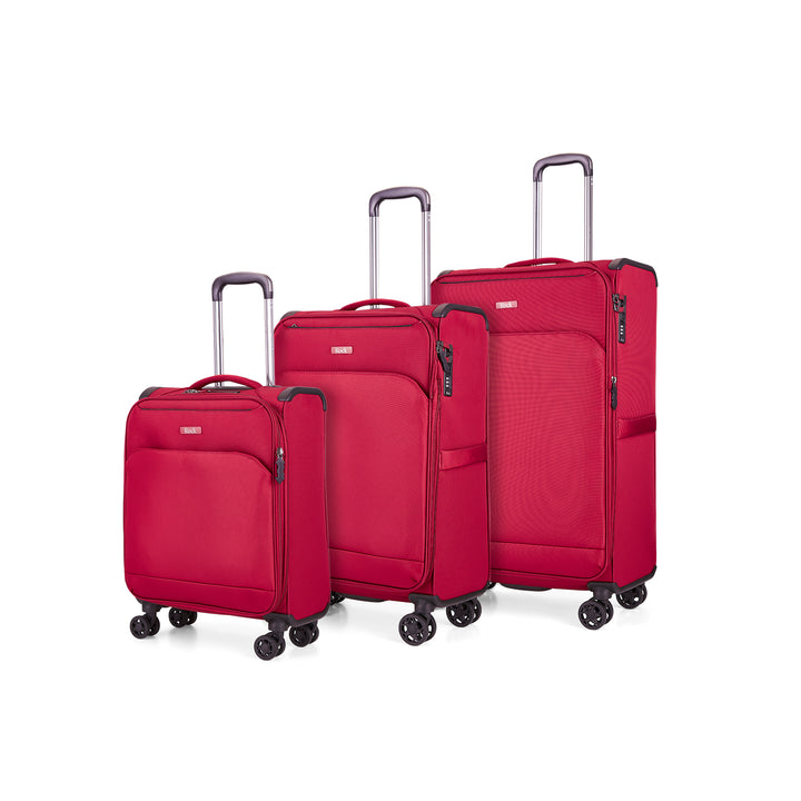 Georgia Expandable Soft 3pc Suitcase Set - Burgundy