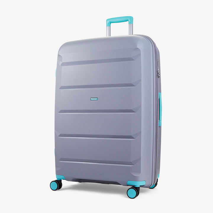 Tulum Expandable Hardshell Large Suitcase 78cm - Grey / Aqua