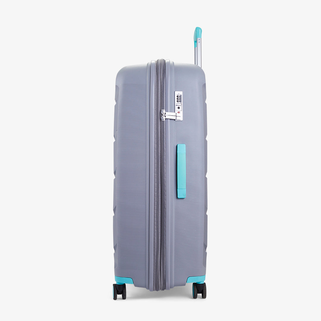 Tulum Expandable Hardshell Large Suitcase 78cm - Grey / Aqua