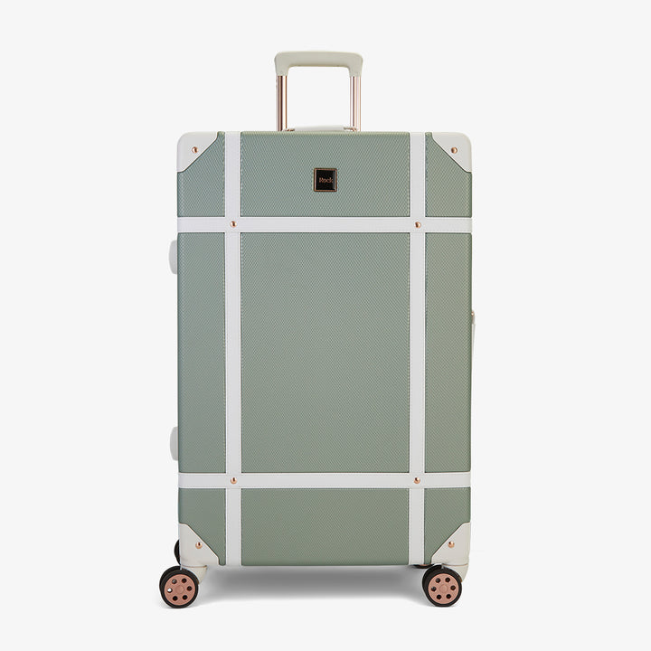 Vintage Hardshell 3pc Suitcase Set  - Sage Green