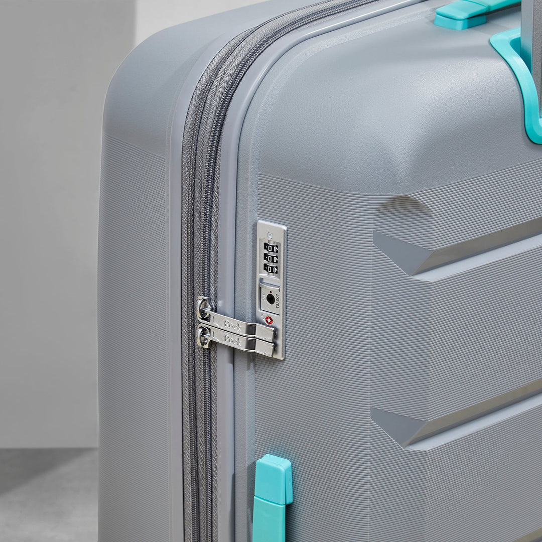 Tulum Expandable Hardshell Medium Suitcase 66cm - Grey / Aqua