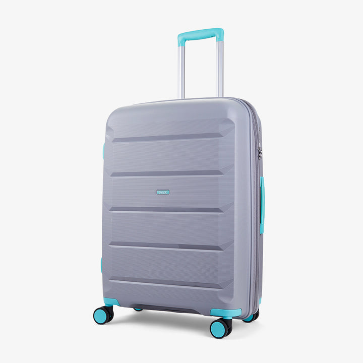 Tulum Expandable Hardshell Medium Suitcase 66cm - Grey / Aqua