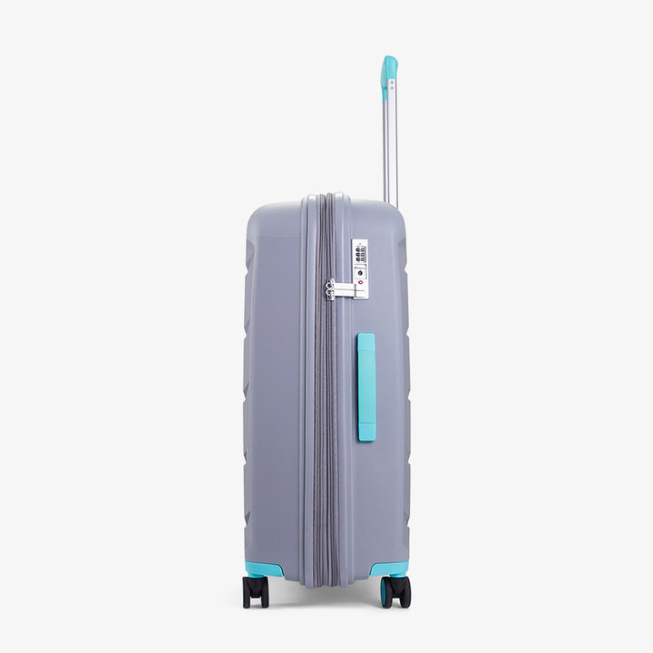 Tulum Expandable Hardshell Medium Suitcase 66cm - Grey / Aqua