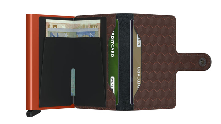 Secrid Miniwallet Optical - Brown-Orange