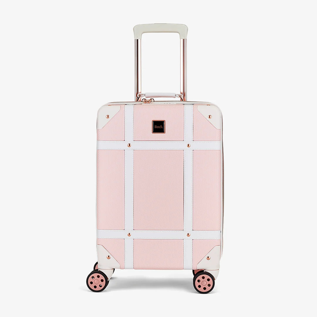 Vintage Hardshell Cabin Suitcase 54cm - Baby Pink