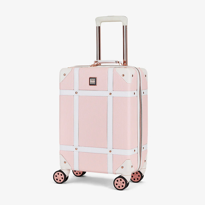 Vintage Hardshell Cabin Suitcase 54cm - Baby Pink