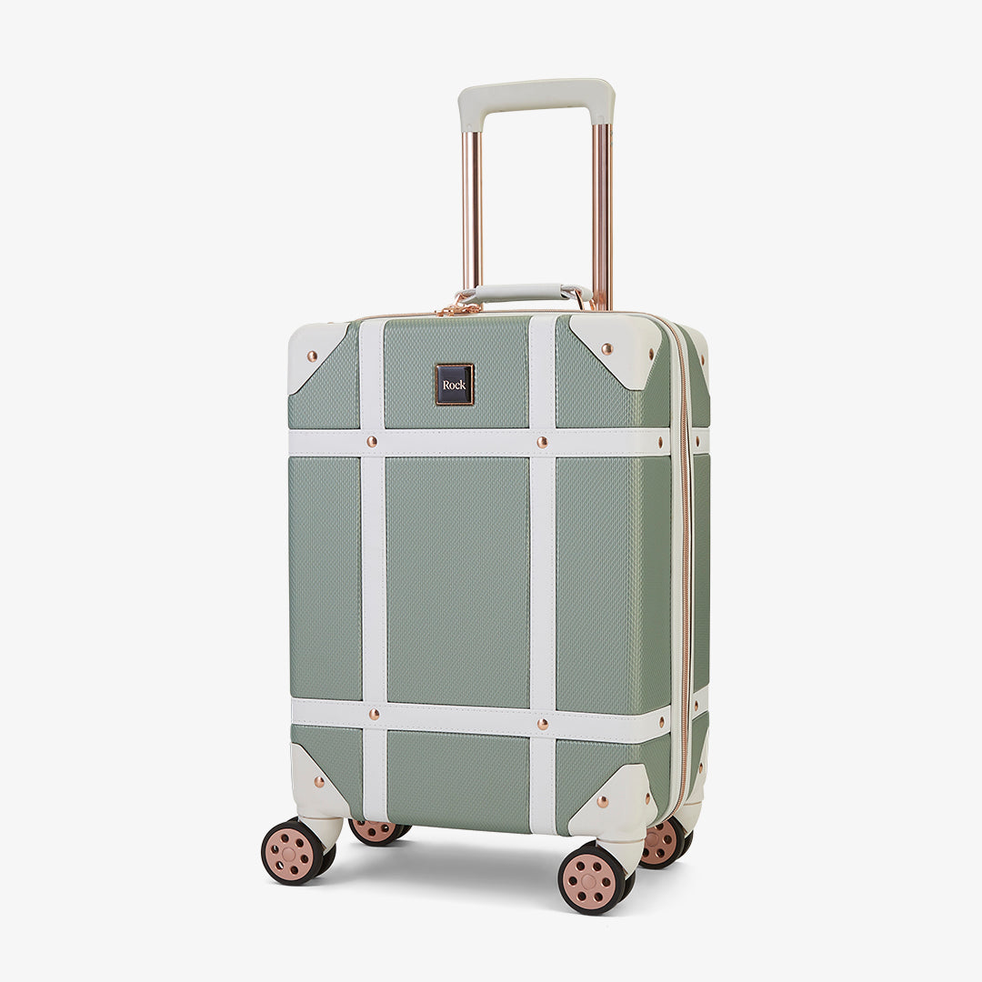 Rock Vintage Spinner Small Suitcase 54cm - SageGreen