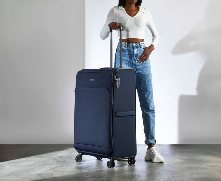 Georgia Expandable Soft Extra Large Suitcase 91cm - Navy