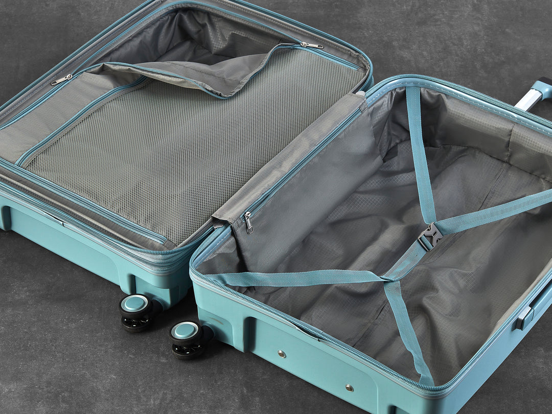 Sunwave Expandable Hardshell Cabin Suitcase 54cm - Light Blue