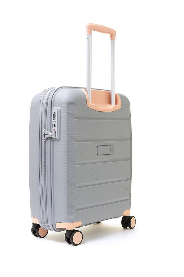 Tulum Expandable Hardshell Cabin Suitcase 55cm - Grey / Peach