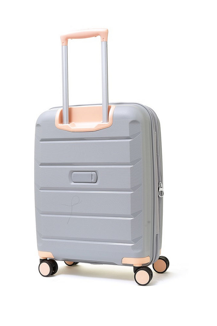 Tulum Expandable Hardshell Cabin Suitcase 55cm - Grey / Peach