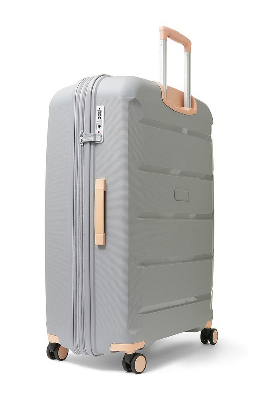 Tulum Expandable Hardshell Large Suitcase 78cm - Grey / Peach