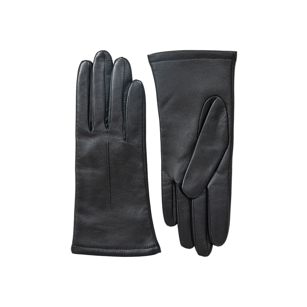 Women's Single-Point Leather Gloves - BLACK / S