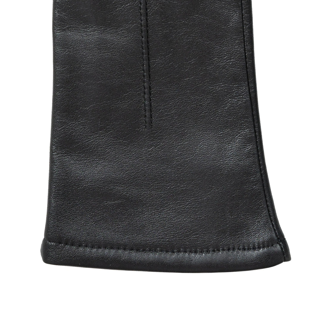 Women's Single-Point Leather Gloves - BLACK / S