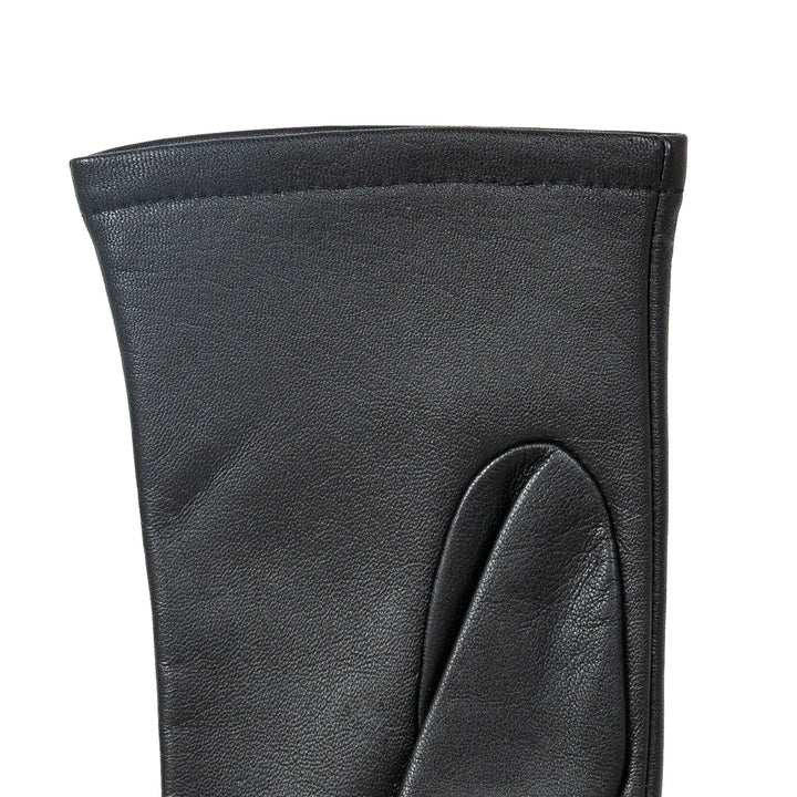 Women's Single-Point Leather Gloves - BLACK / S