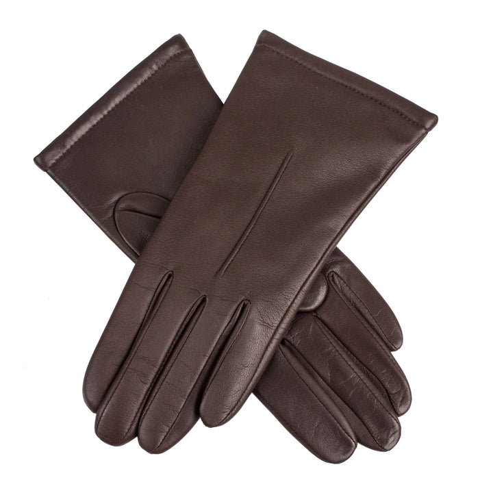 Women's Single-Point Leather Gloves - MOCCA / M