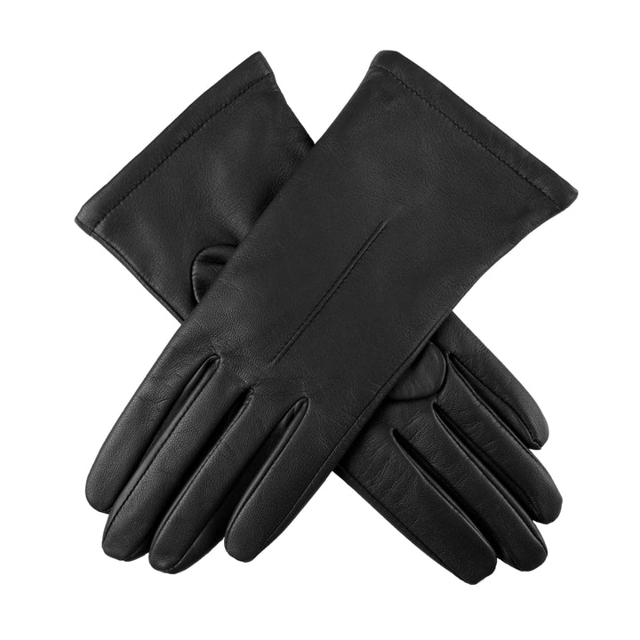 Women's Single-Point Leather Gloves - BLACK / S