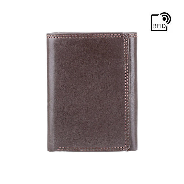 Compton Tri Fold Wallet - Chocolate