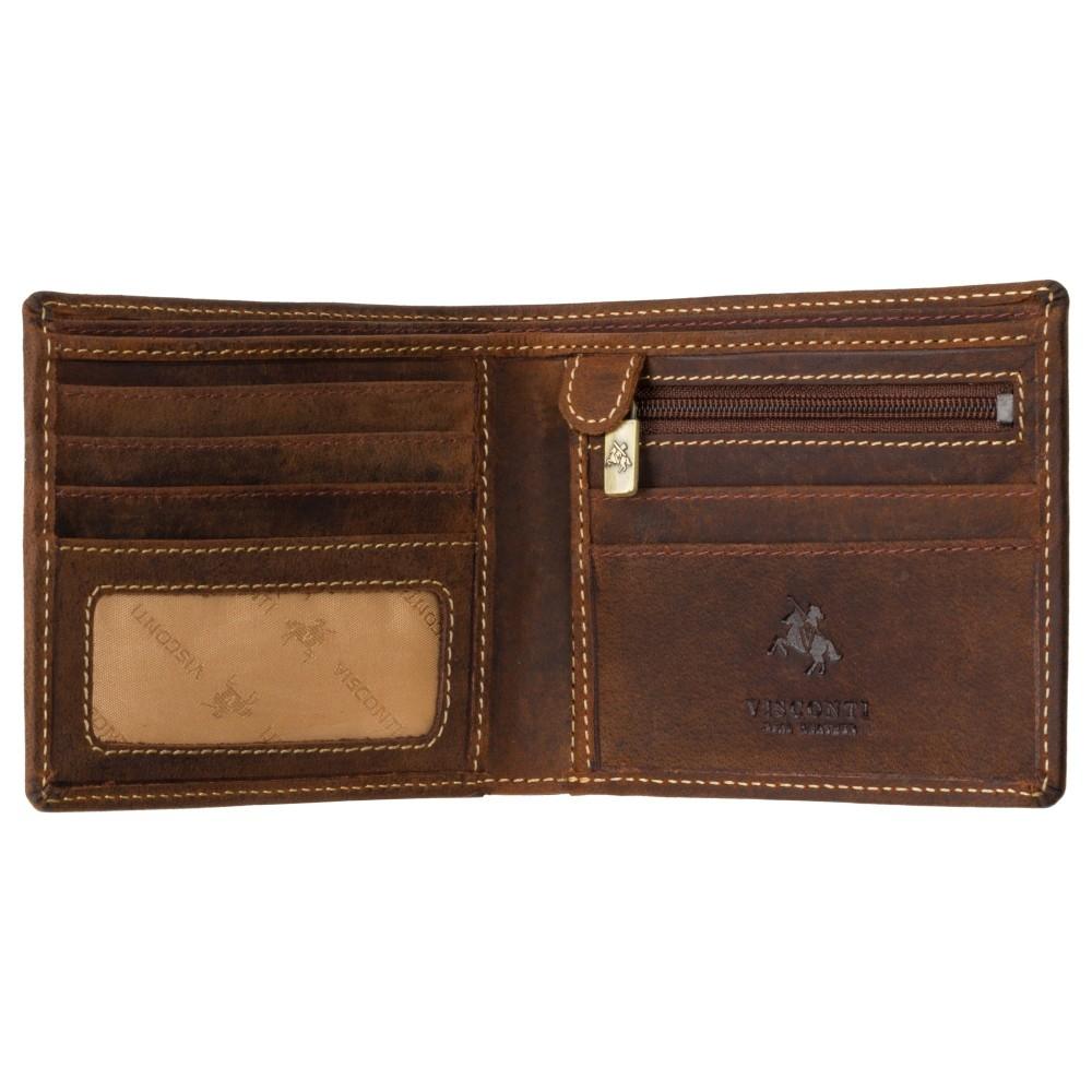 Visconti Shield Slim Cash & Coin Wallet - Oil Tan