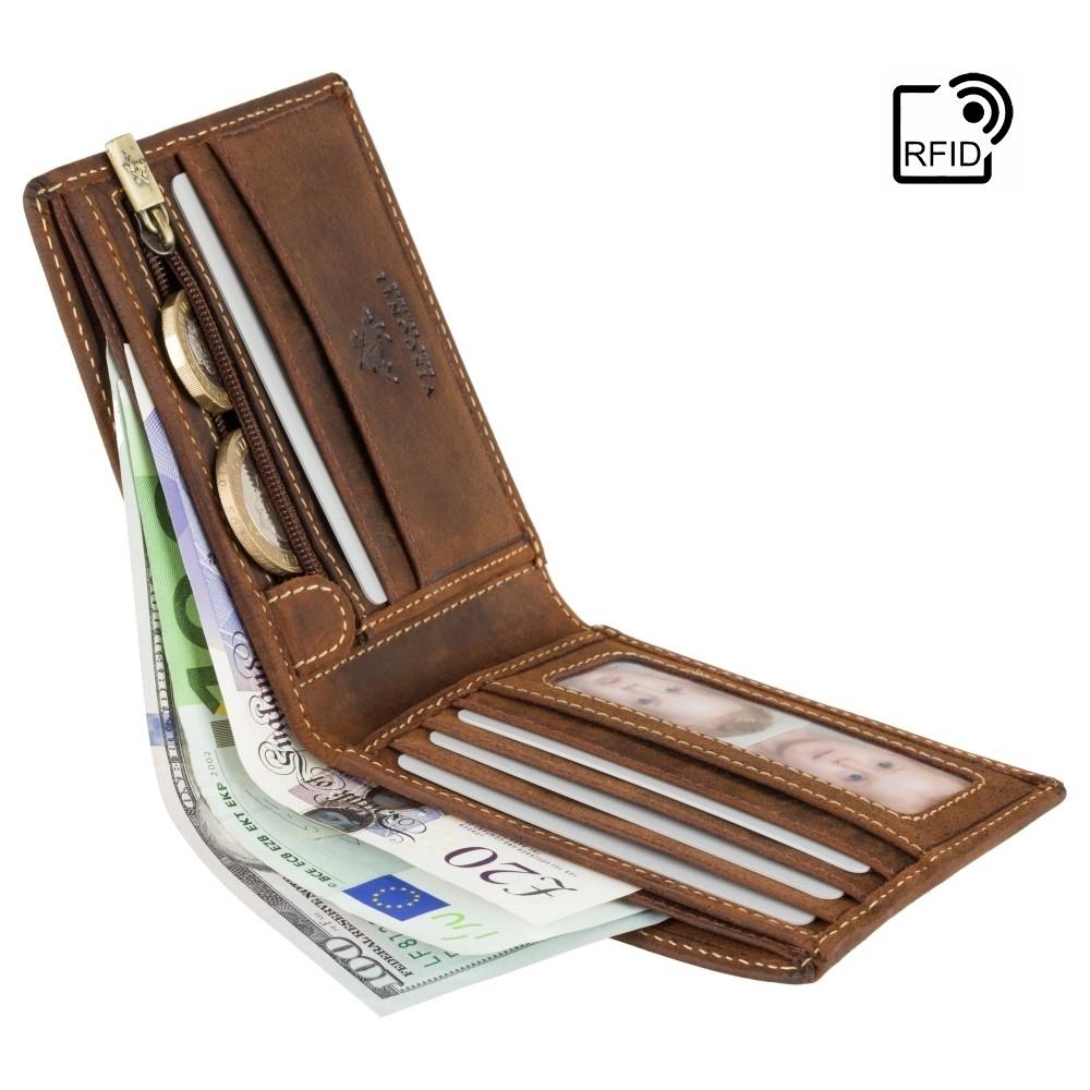 Visconti Shield Slim Cash & Coin Wallet - Oil Tan