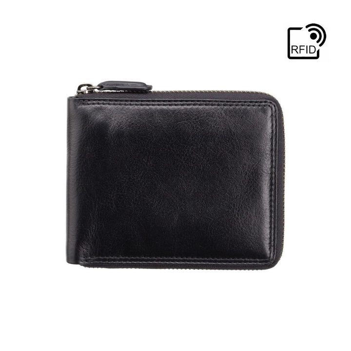 Visconti Camden Zip Around Coin Wallet - Black