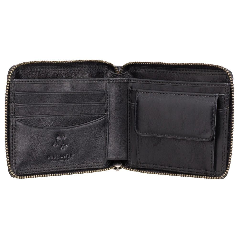 Visconti Camden Zip Around Coin Wallet - Black