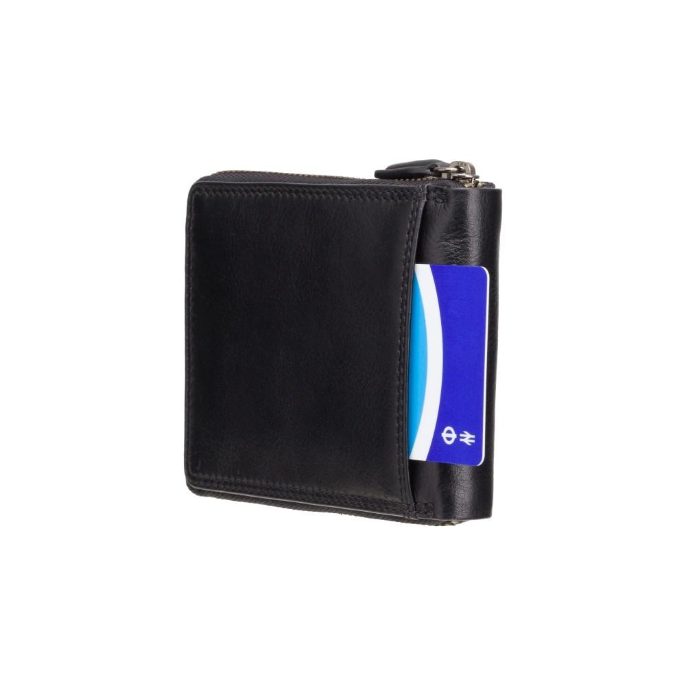 Visconti Camden Zip Around Coin Wallet - Black