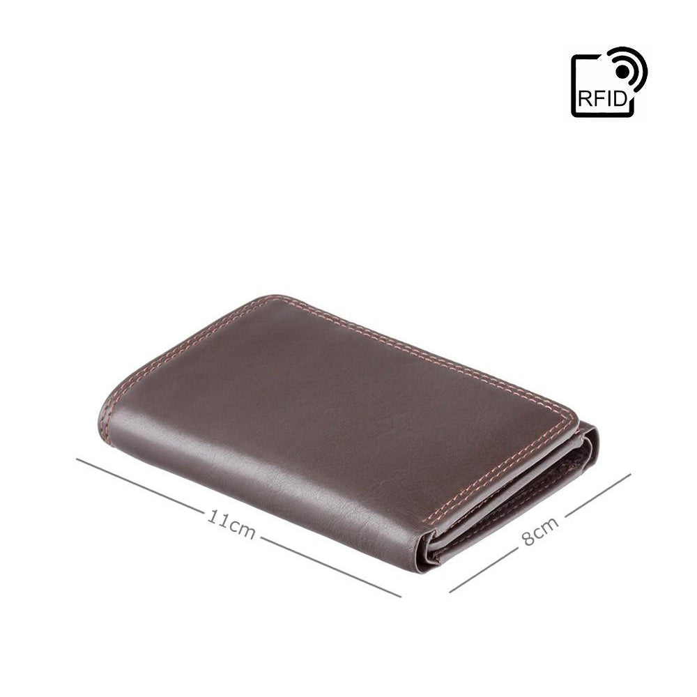 Compton Tri Fold Wallet - Chocolate