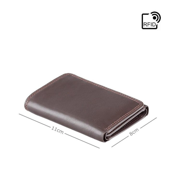 Compton Tri Fold Wallet - Chocolate