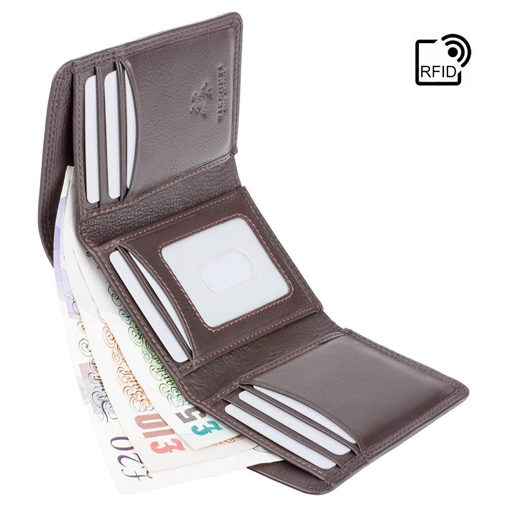 Compton Tri Fold Wallet - Chocolate