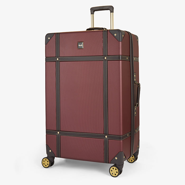 Rock Vintage Spinner Large Suitcase 78cm - Burgundy